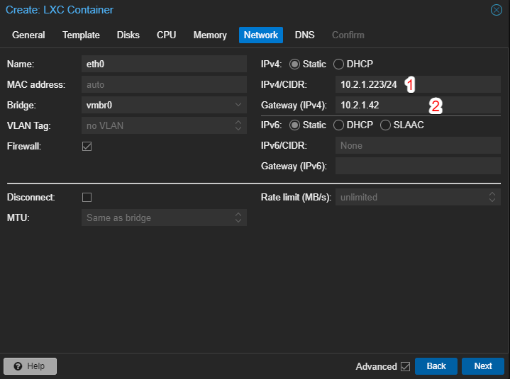lxc container network