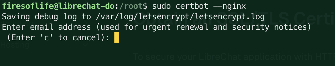 Certbot Prompt