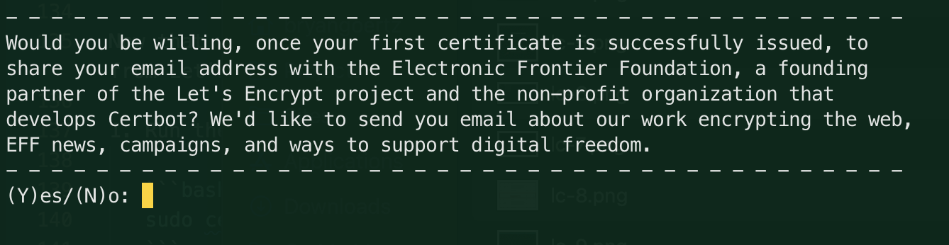 Certbot Prompt